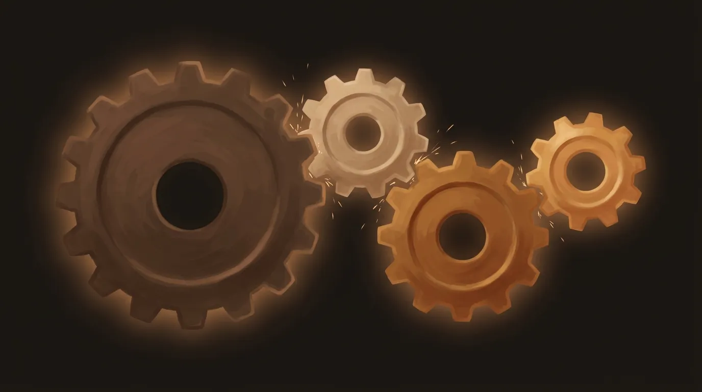 Four agent capabilities — planning, tool use, memory, and self-correction — working as interlocking gears