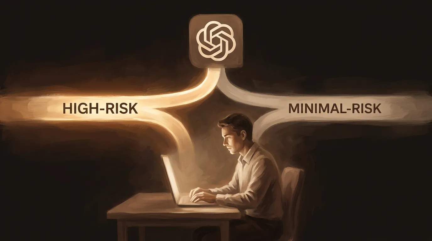 Same AI model classified as high-risk or minimal-risk depending on how it is used